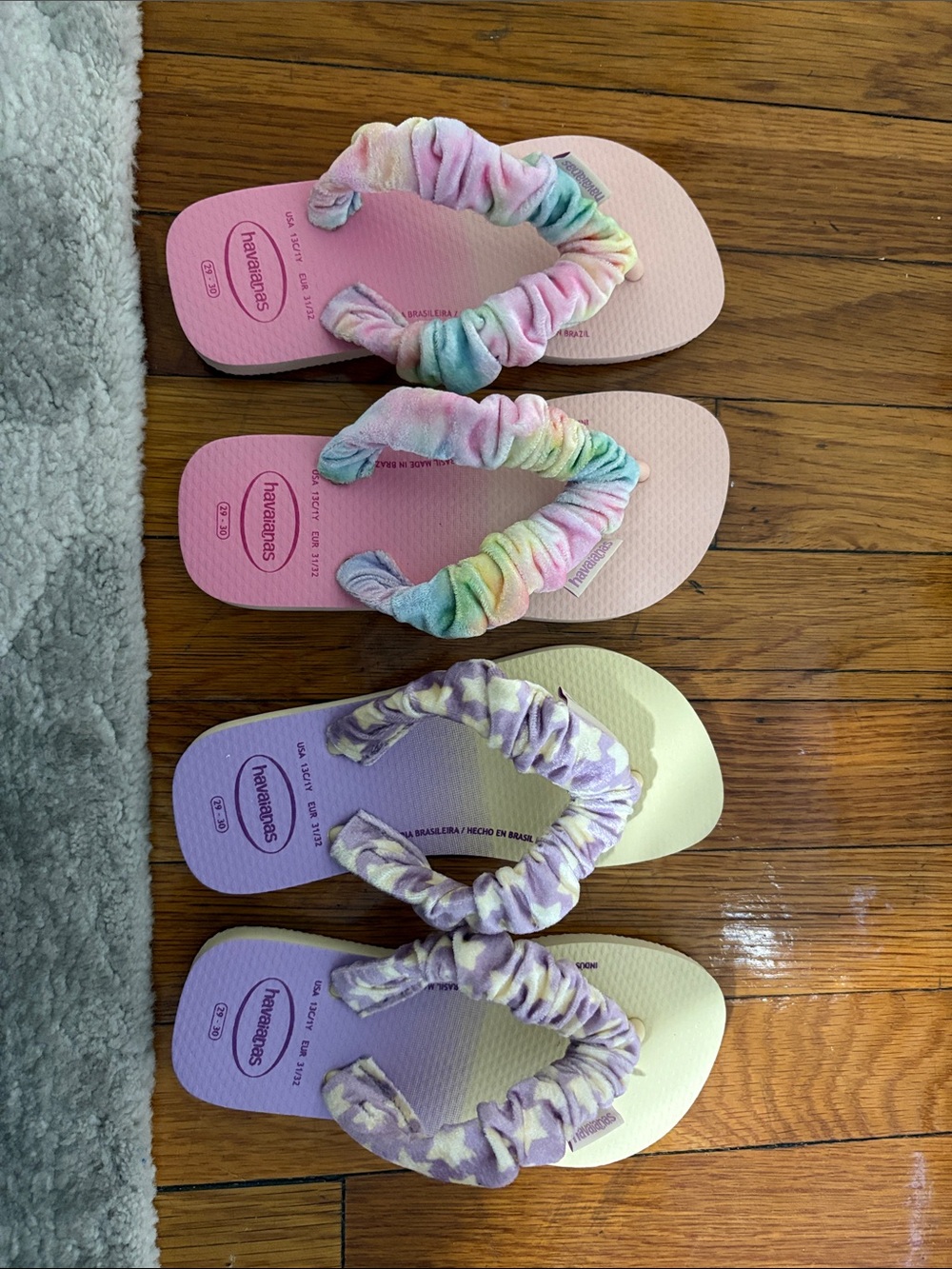 Havaianas Kids Pastel Tie-Dye Flip Flops - Pink & Purple